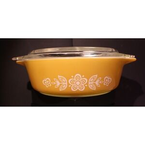 Vintage Pyrex Flower Butterfly  500 ml casserole 471 B dish with Lid 470-C (K)